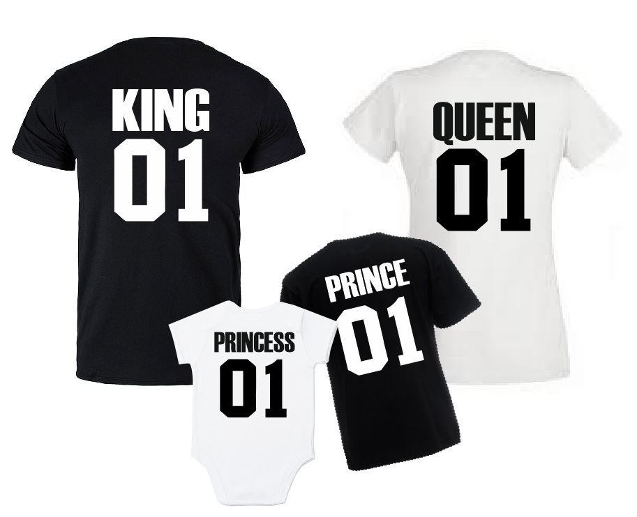 vooroordeel Spuug uit Kiezelsteen King Queen Princess 01 family matching T shirt