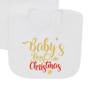 Baby's first Christmas Bib-Baby Bibs-DiamondsKT