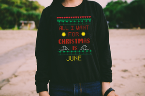 All I want for Christmas is June blac or light grey Sweatshirt