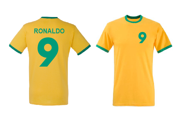 Ronaldo 9 Brazil football player T shirt
