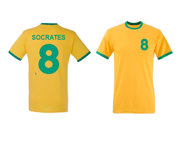 Socrates 8 Brazil football player T shirt