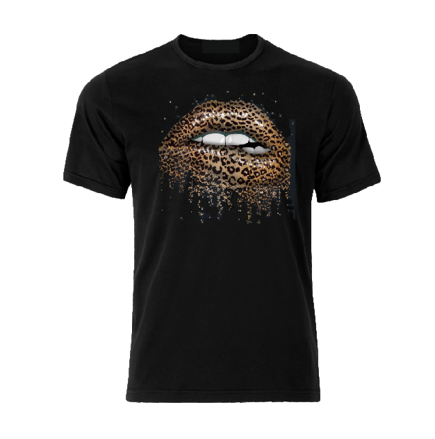 Leopard print lips T shirt / Hoodie-men woman T shirts-DiamondsKT