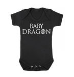 Baby Dragon white black baby bodysuit / onesie. Dragon family matching outfit-baby bodysuit onesie-DiamondsKT