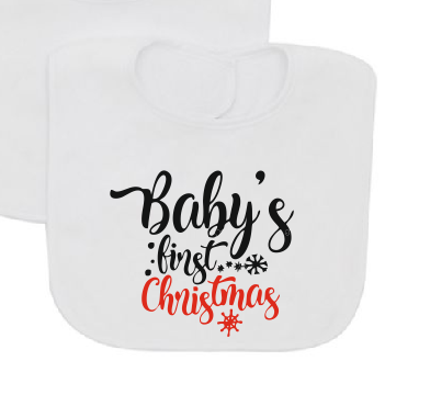 Baby's first Christmas Bib-Baby Bibs-DiamondsKT