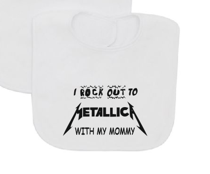 I rock out to Metallica with my MOMMY baby bib-Baby Bibs-DiamondsKT