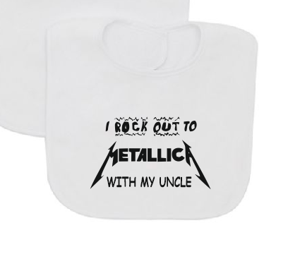 I rock out to Metallica with my UNCLE baby bib-Baby Bibs-DiamondsKT