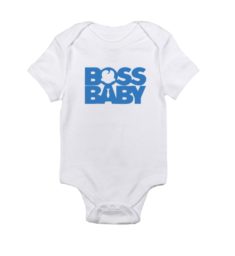 BOSS BABY white black baby bodysuit / onesie-baby bodysuit onesie-DiamondsKT