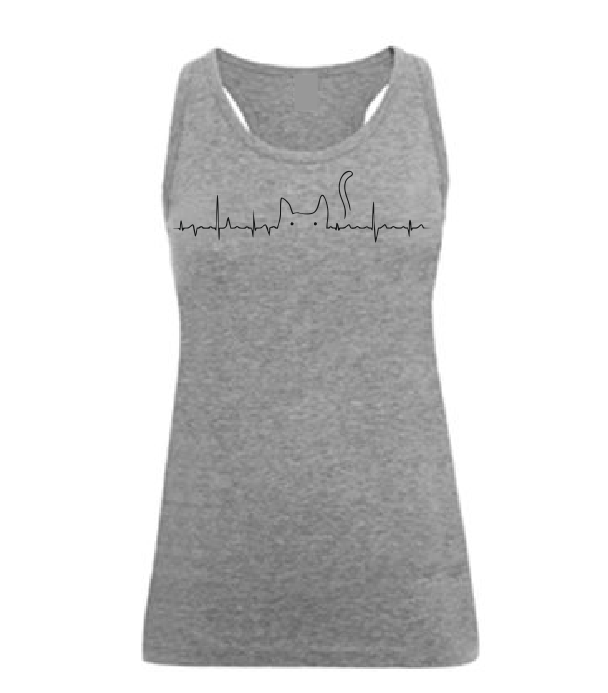 Cat Heartbeat heartline tank top-men woman T shirts-DiamondsKT