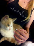 Cat Heartbeat heartline tank top-men woman T shirts-DiamondsKT