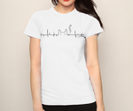 Cat heartbeat heartline T shirt-men woman T shirts-DiamondsKT