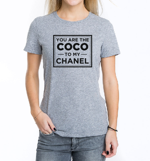 Coco to my Chanel Tee ❤ liked on Polyvore featuring tops, t-shirts, shirts, chanel  t shirt, shirts & tops, t shirts, chan…