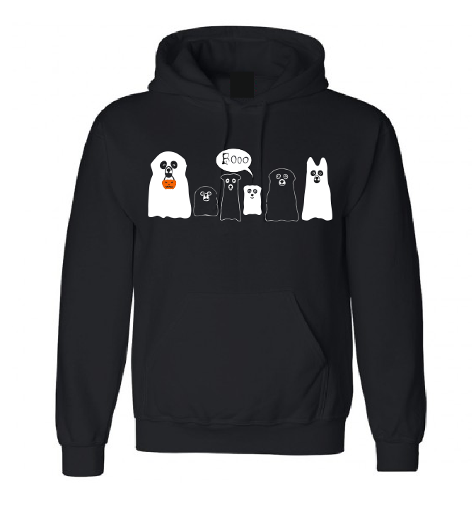 Dogs ghosts spooky halloween hoodie-men woman hoodie-DiamondsKT