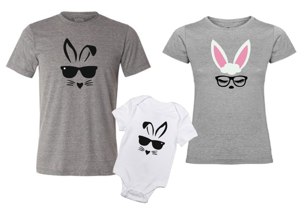 Easter Bunny Family matching outfit T shirts-men woman T shirts-DiamondsKT