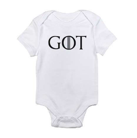 GOT The Game of Thrones white black baby bodysuit / onesie.-baby bodysuit onesie-DiamondsKT