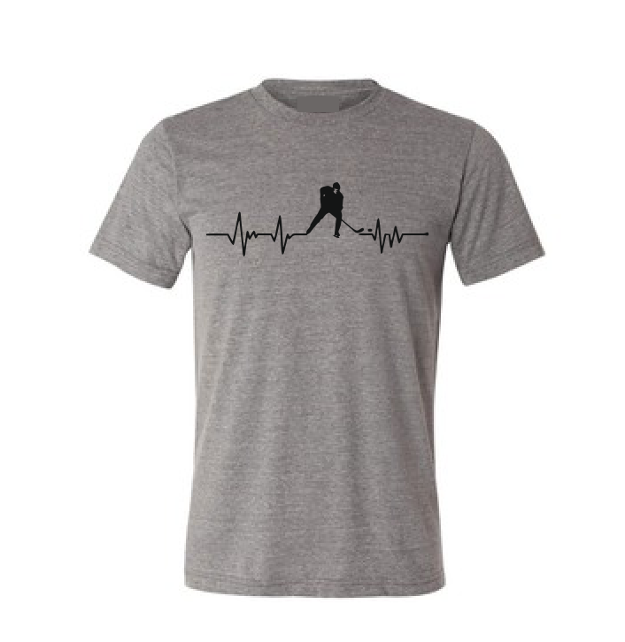 Hockey heartbeat T shirt-men woman T shirts-DiamondsKT