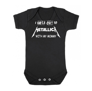 I rock out to Metallica with my Mommy baby bodysuit-baby bodysuit onesie-DiamondsKT
