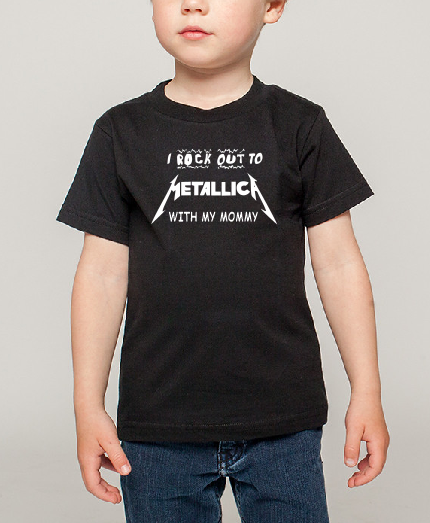 I rock out to Metallica with my Mommy Kids Boy Girl Baby cotton t shirt-Kids T shirts-DiamondsKT