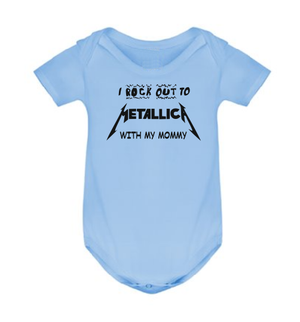 I rock out to Metallica with my Mommy baby bodysuit-baby bodysuit onesie-DiamondsKT