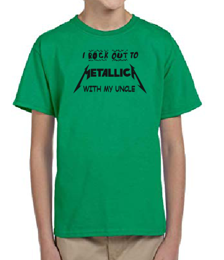 I rock out to Metallica with my UNCLE Kids Boy Girl Baby cotton t shirt-Kids T shirts-DiamondsKT