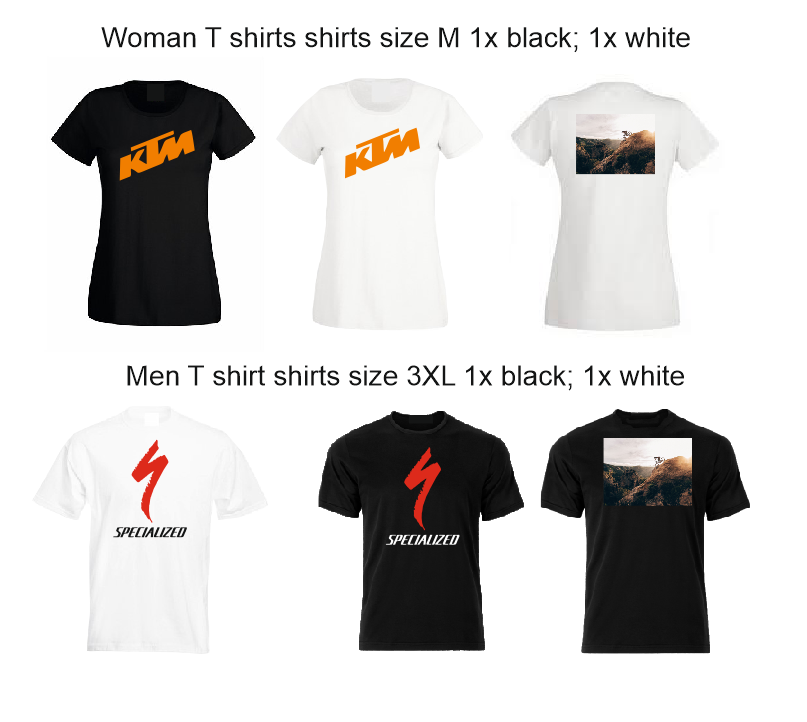 4x T-shirts with logo on frontside and picture on back
