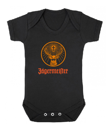 Jagermeister baby white black baby bodysuit / onesie-baby bodysuit onesie-DiamondsKT