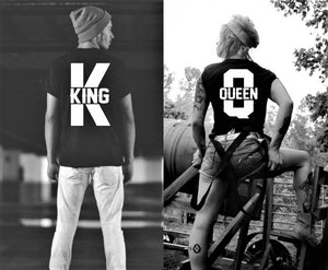 King Queen Couple Family matching outfit T shirt or Hoodie-men woman T shirts-DiamondsKT