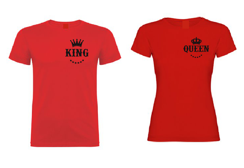 King Queen Couple Family matching outfit T shirt or Hoodie-men woman T shirts-DiamondsKT