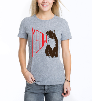 MEOW Cat T shirt-men woman T shirts-DiamondsKT