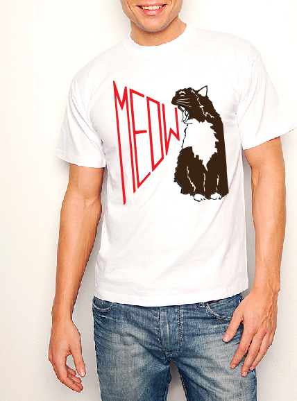 MEOW Cat T shirt-men woman T shirts-DiamondsKT