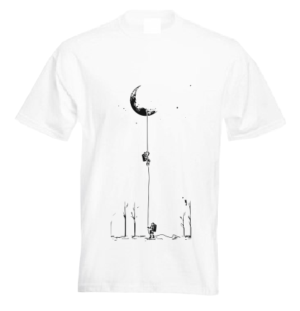 Astronaut climbs to the moon T shirt-men woman T shirts-DiamondsKT