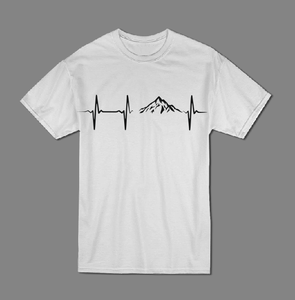 Mountain heartbeat T shirt-men woman T shirts-DiamondsKT