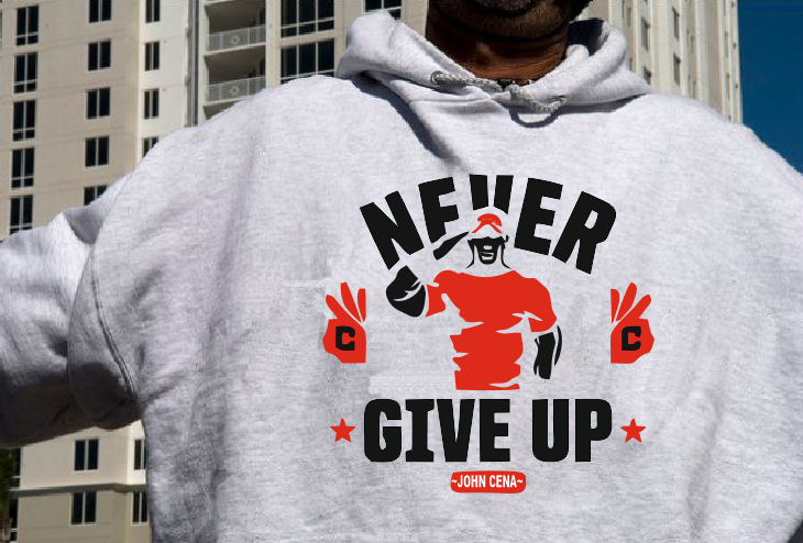 Never give up T shirt Hoodie