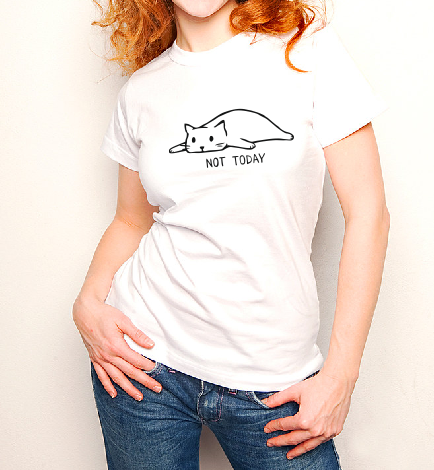 Not today Cat T shirt-men woman T shirts-DiamondsKT