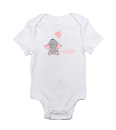 Personalized baby name baby elephant baby bodysuit-baby bodysuit onesie-DiamondsKT