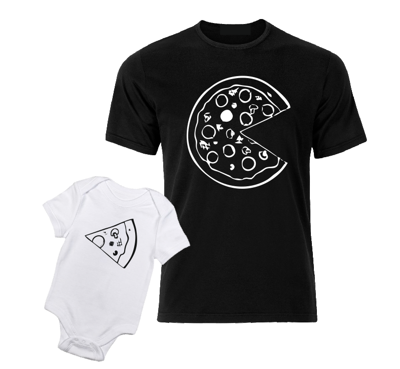 Pizza white black baby bodysuit / onesie-baby bodysuit onesie-DiamondsKT