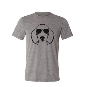 Sausage dog with sunglasses T shirt-men woman T shirts-DiamondsKT