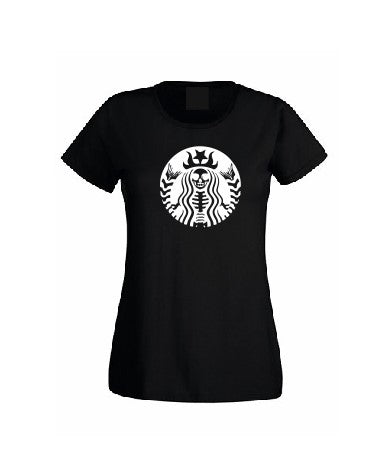Starbucks scull T shirt-men woman T shirts-DiamondsKT