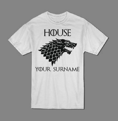 your surname Game of Thrones inspired T shirt and Hoodie